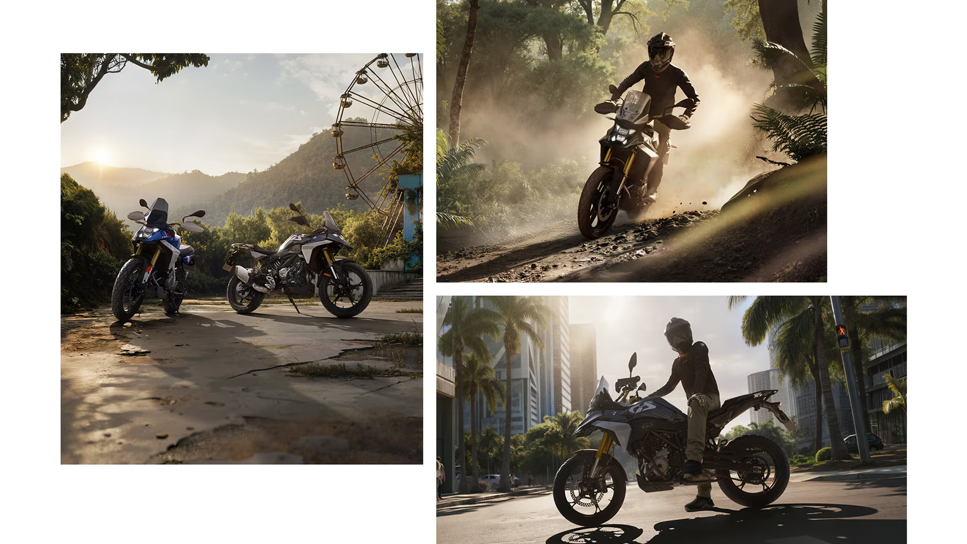 BMW Motorrad F 450 GS stationnée devant un paysage montagneux