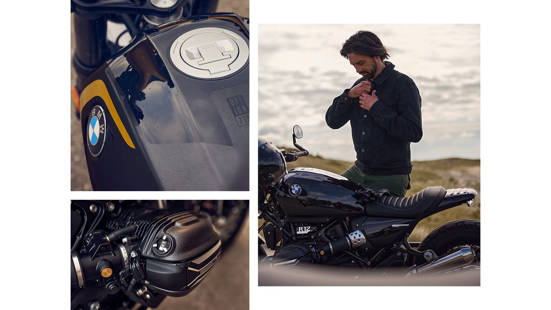 BMW Motorrad R 12 roulant sur une route panoramique